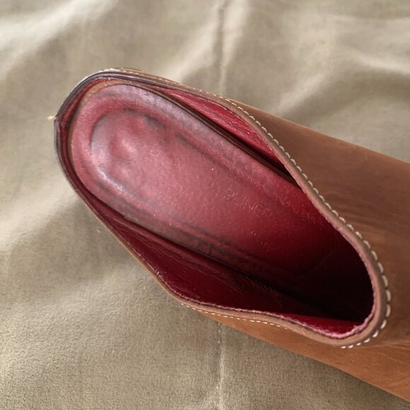 VINTAGE Donald J Pliner Suede Heeled Mules Women's Size 7 Square Toe - Picture 8 of 8